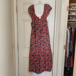 Knox Rose Red and Blue Floral Midi Dress